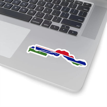 Flag map of The Gambia (Gambia) STICKER Vinyl Kiss-Cut Decal - The Sticker Space