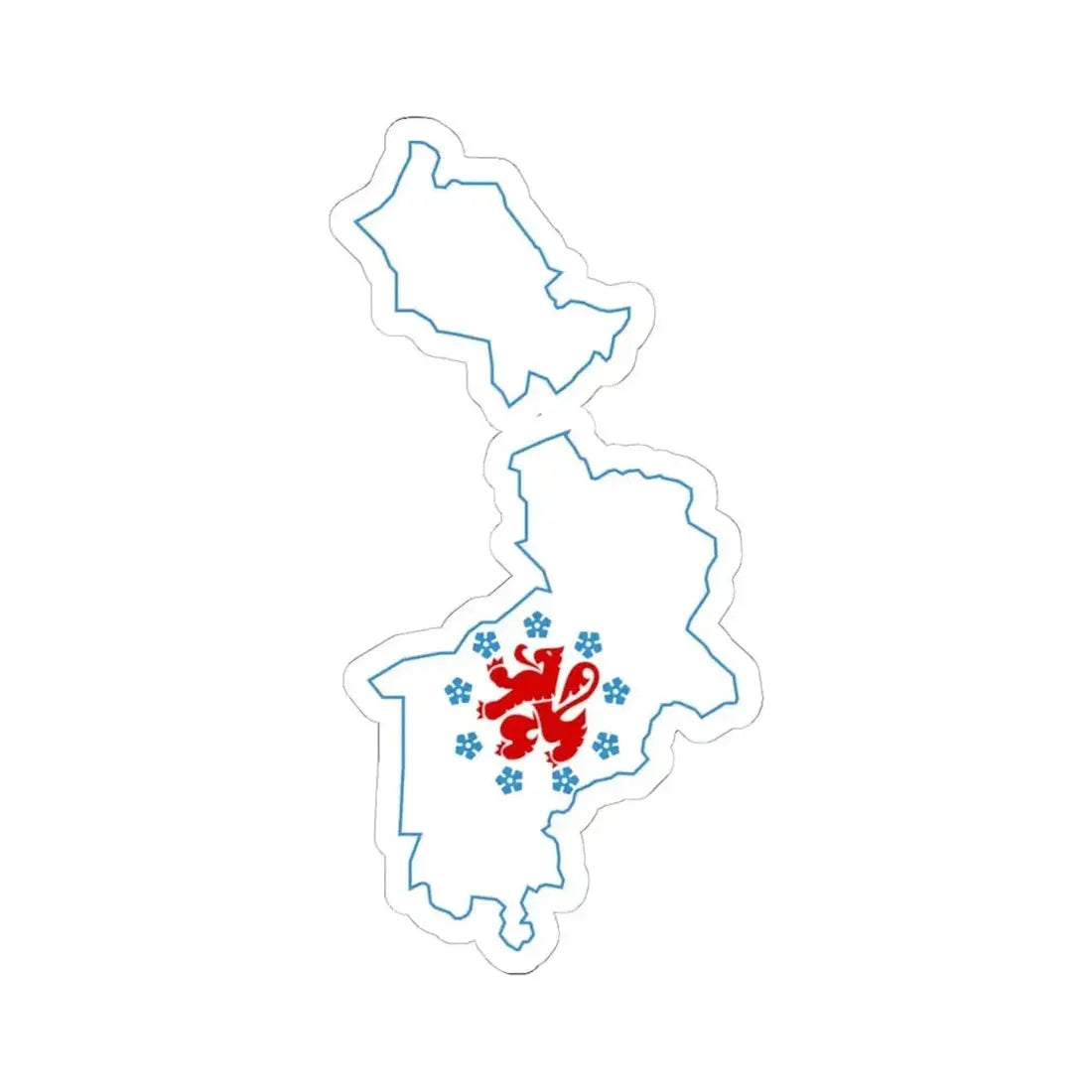 Flag-map of the German-speaking Community of Belgium (Belgium) STICKER Vinyl Kiss-Cut Decal 6 Inch White - The Sticker Space