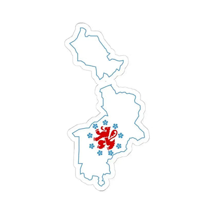 Flag-map of the German-speaking Community of Belgium (Belgium) STICKER Vinyl Kiss-Cut Decal 6 Inch White - The Sticker Space