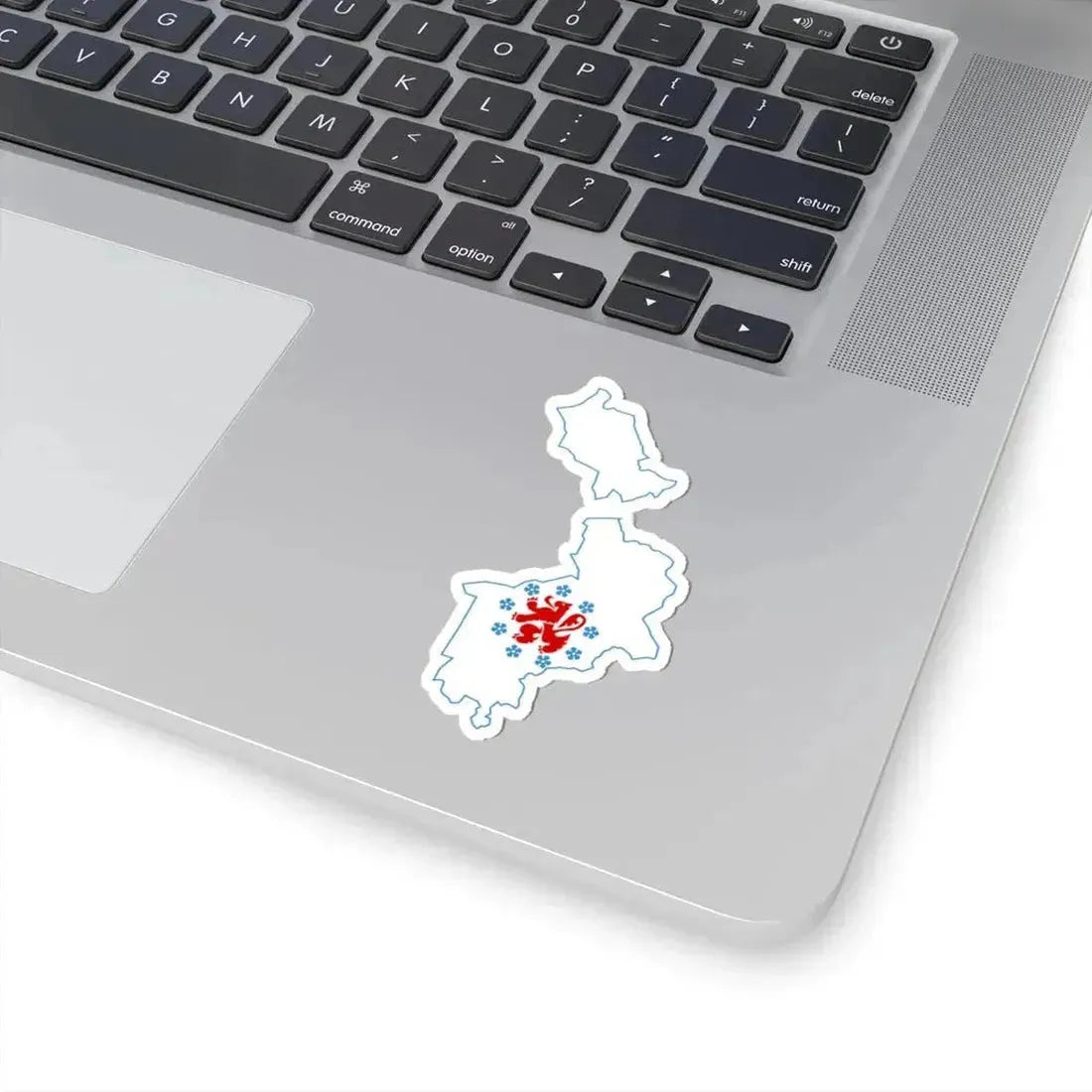 Flag-map of the German-speaking Community of Belgium (Belgium) STICKER Vinyl Kiss-Cut Decal - The Sticker Space