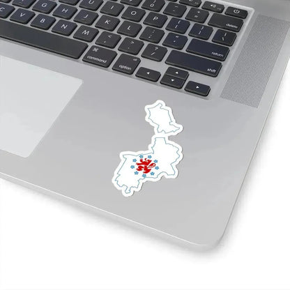 Flag-map of the German-speaking Community of Belgium (Belgium) STICKER Vinyl Kiss-Cut Decal - The Sticker Space