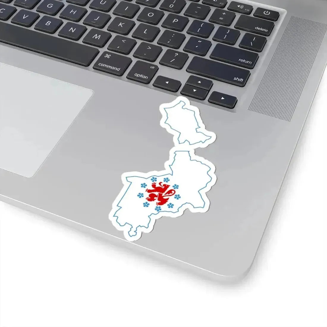 Flag-map of the German-speaking Community of Belgium (Belgium) STICKER Vinyl Kiss-Cut Decal - The Sticker Space