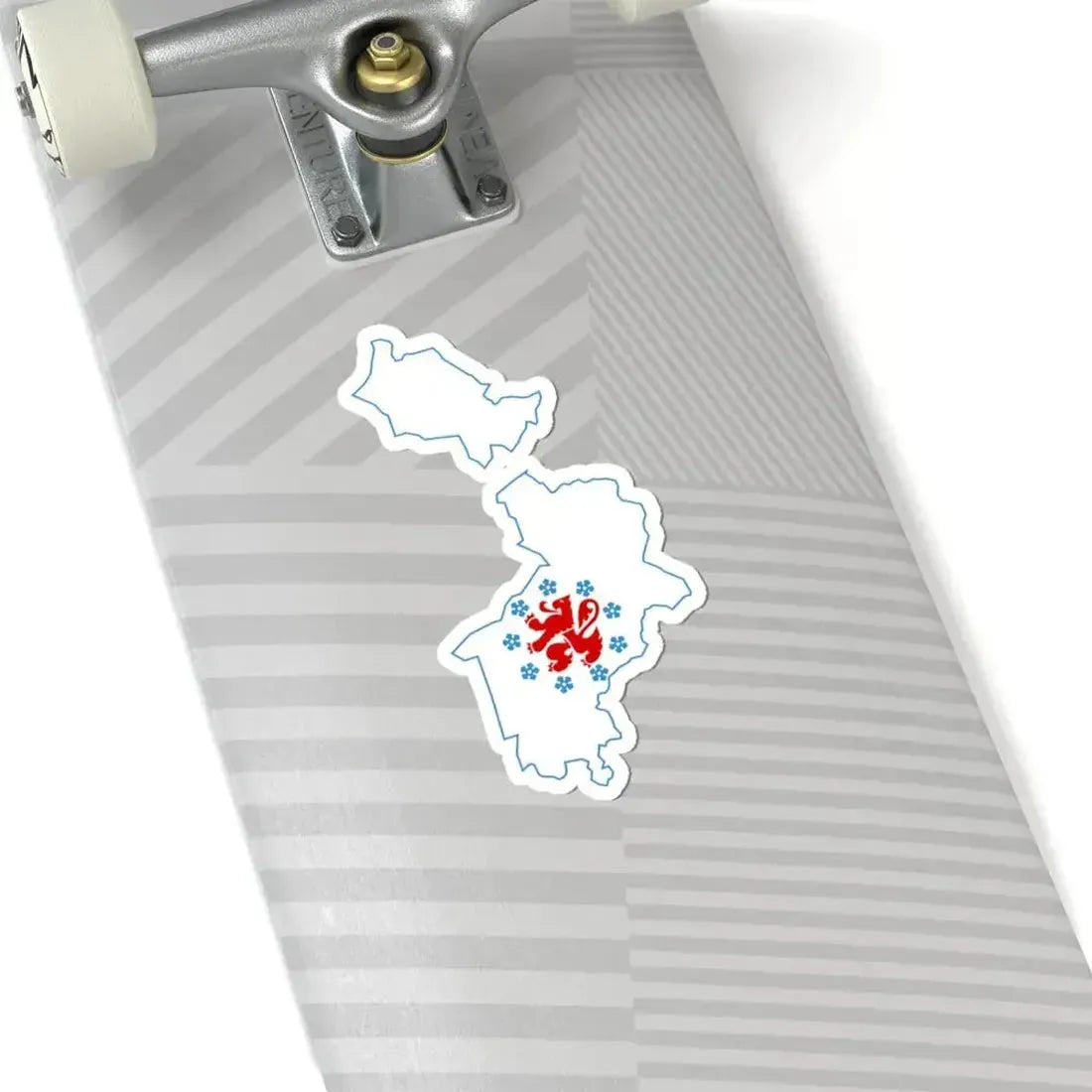 Flag-map of the German-speaking Community of Belgium (Belgium) STICKER Vinyl Kiss-Cut Decal - The Sticker Space