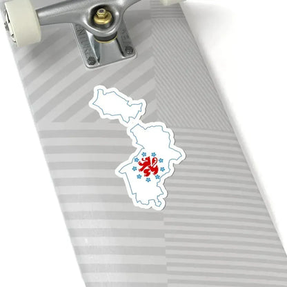 Flag-map of the German-speaking Community of Belgium (Belgium) STICKER Vinyl Kiss-Cut Decal - The Sticker Space