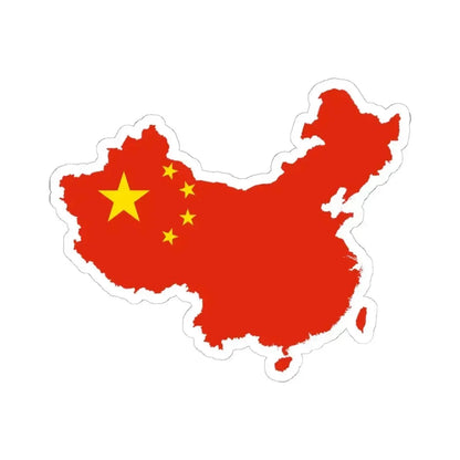 Flag-map of the Greater Peoples Republic of China (China) STICKER Vinyl Kiss-Cut Decal 6 Inch White - The Sticker Space