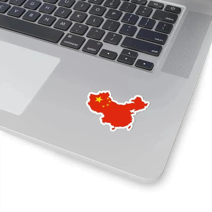 Flag-map of the Greater Peoples Republic of China (China) STICKER Vinyl Kiss-Cut Decal - The Sticker Space