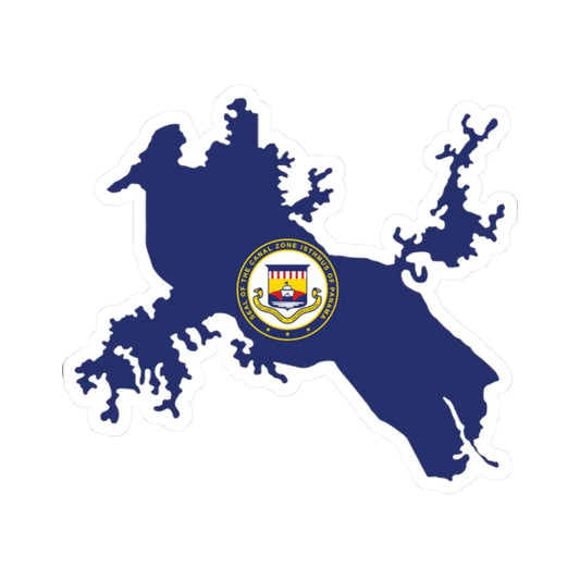 Flag Map of the Panama Canal Zone 1903-1979 (Panama) STICKER Vinyl Kiss-Cut Decal 2 Inch White - The Sticker Space