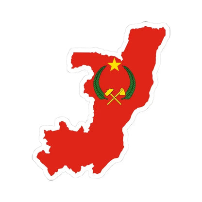 Flag map of the Peoples Republic of the Congo (Congo) STICKER Vinyl Kiss-Cut Decal 3 Inch White - The Sticker Space
