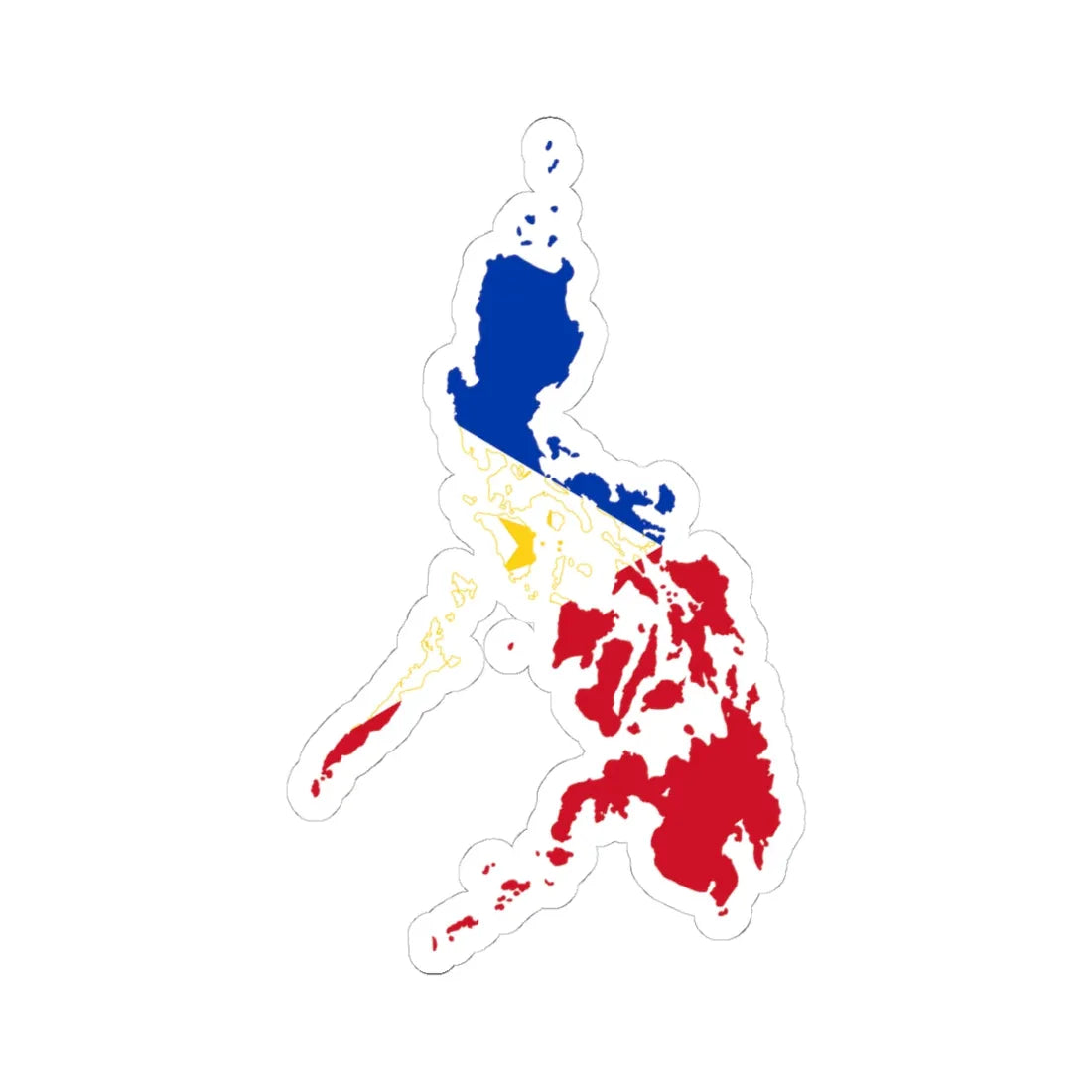 Flag map of the Philippines (Philippines) STICKER Vinyl Kiss-Cut Decal 4 Inch White - The Sticker Space