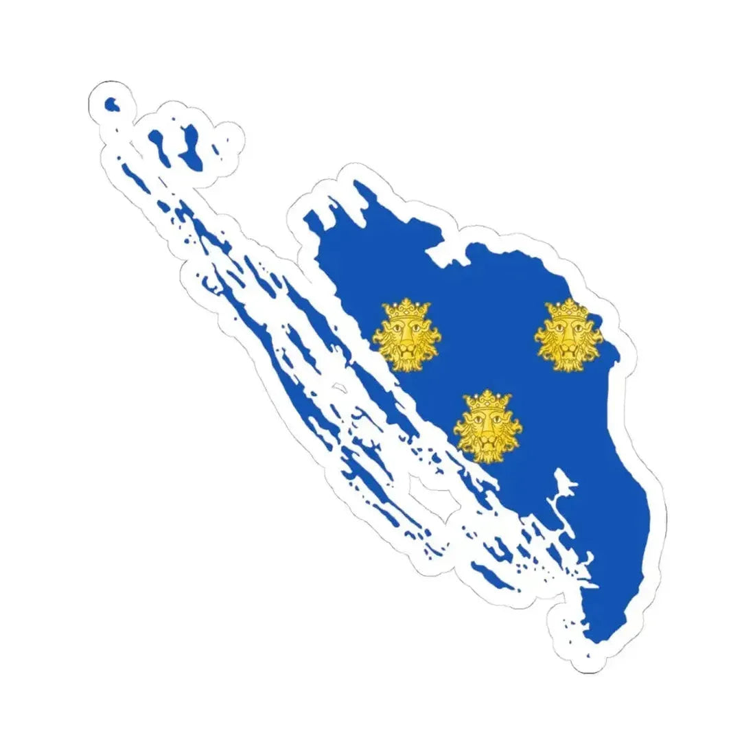 Flag map of the Province of Zara (Croatia) STICKER Vinyl Kiss-Cut Decal 4 Inch White - The Sticker Space