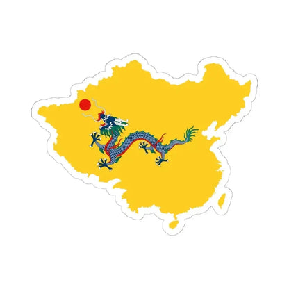 Flag map of the Qing dynasty 1862-1912 (China) STICKER Vinyl Kiss-Cut Decal 6 Inch White - The Sticker Space