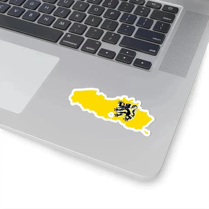 Flag map of the Region of Flanders (Belgium) STICKER Vinyl Kiss-Cut Decal - The Sticker Space