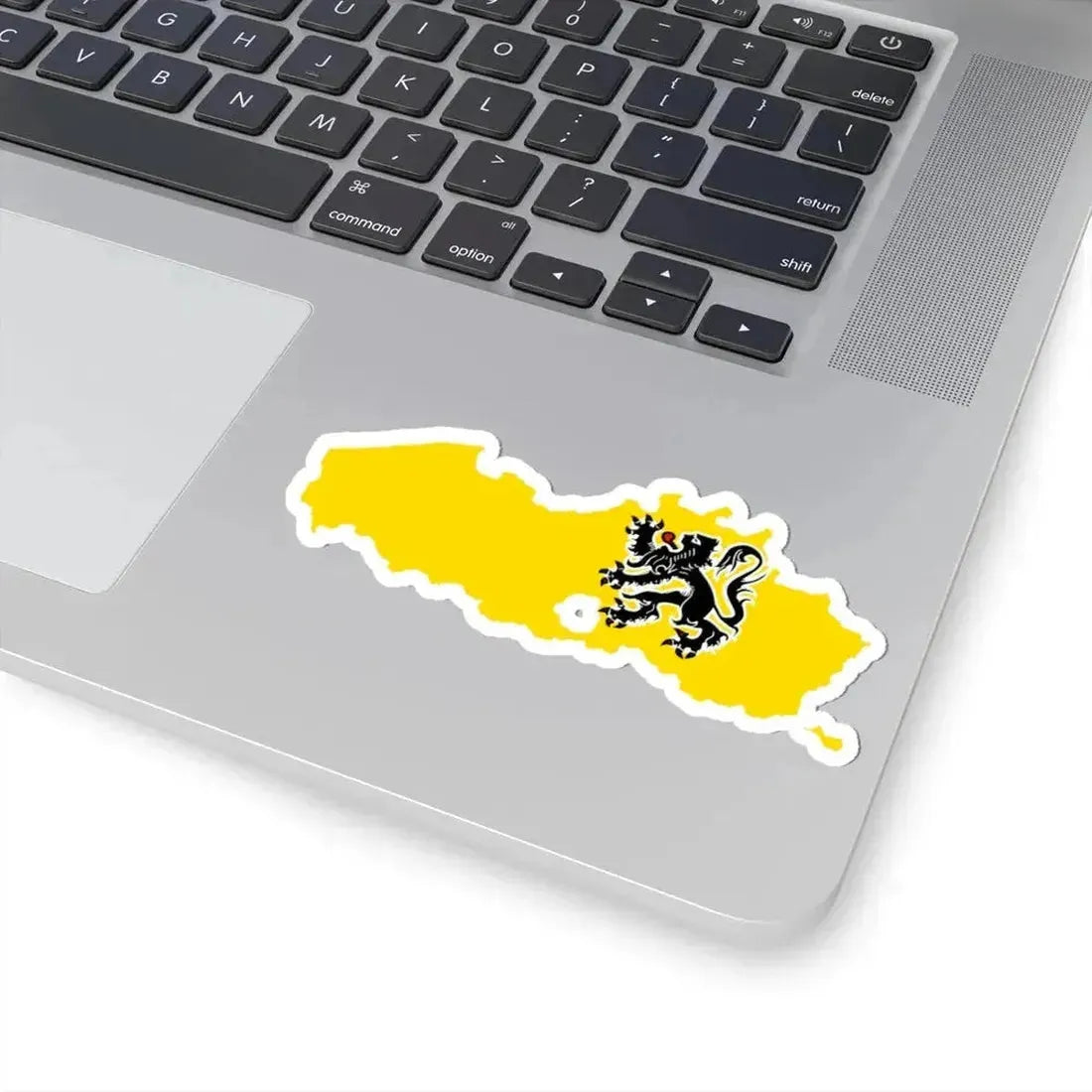 Flag map of the Region of Flanders (Belgium) STICKER Vinyl Kiss-Cut Decal - The Sticker Space
