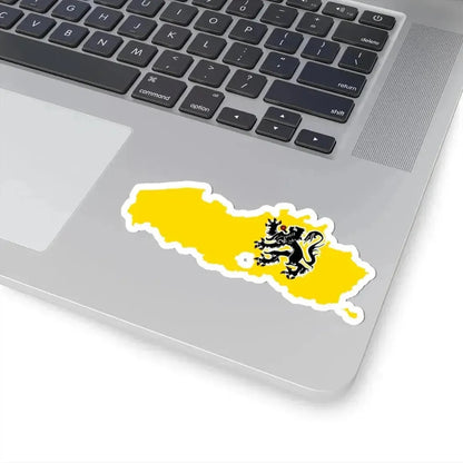 Flag map of the Region of Flanders (Belgium) STICKER Vinyl Kiss-Cut Decal - The Sticker Space