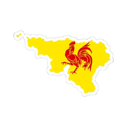 Flag map of the Region of Wallonia (Belgium) STICKER Vinyl Kiss-Cut Decal 6 Inch White - The Sticker Space