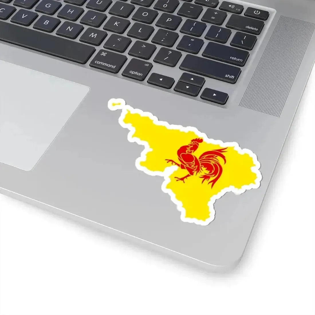 Flag map of the Region of Wallonia (Belgium) STICKER Vinyl Kiss-Cut Decal - The Sticker Space