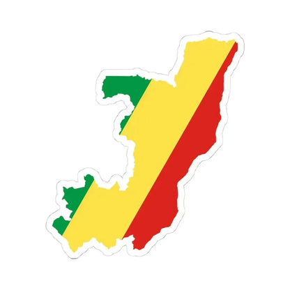 Flag map of the Republic of the Congo (Congo) STICKER Vinyl Kiss-Cut Decal 4 Inch White - The Sticker Space