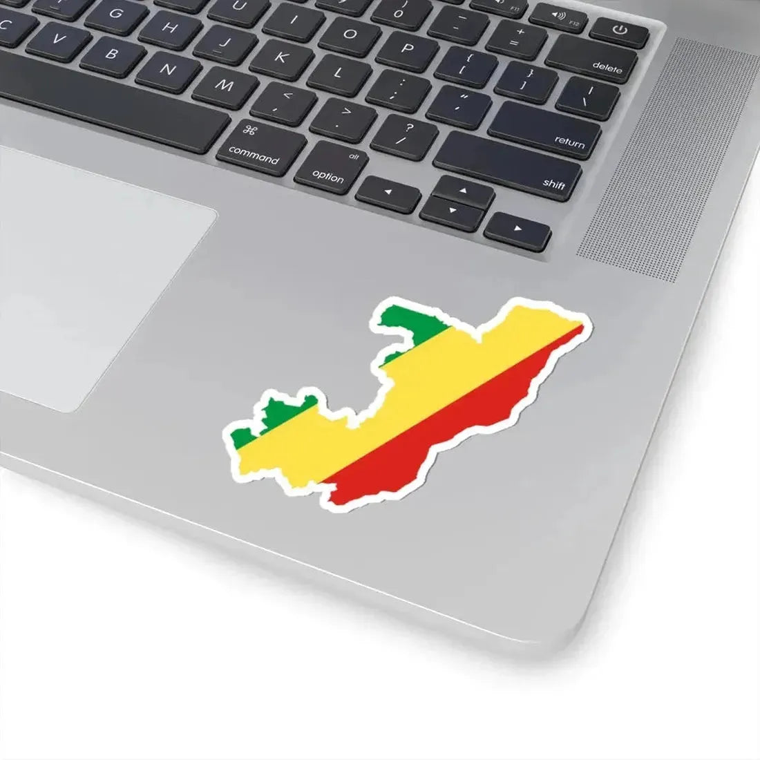 Flag map of the Republic of the Congo (Congo) STICKER Vinyl Kiss-Cut Decal - The Sticker Space
