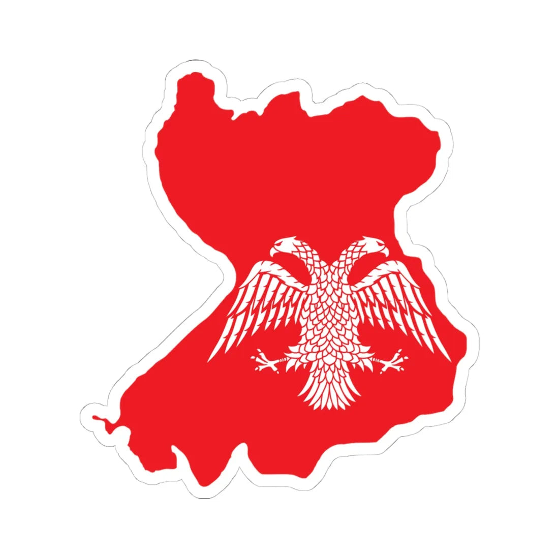 Flag-map of the Serbian Despotate (Serbia) STICKER Vinyl Kiss-Cut Decal 4 Inch White - The Sticker Space