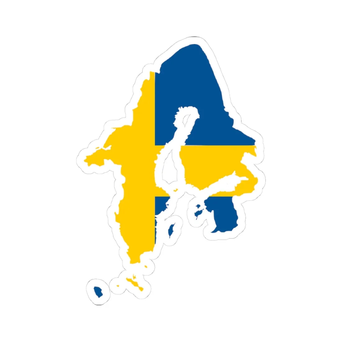 Flag-map of the Swedish Empire 1658 (Sweden) STICKER Vinyl Kiss-Cut Decal 3 Inch White - The Sticker Space