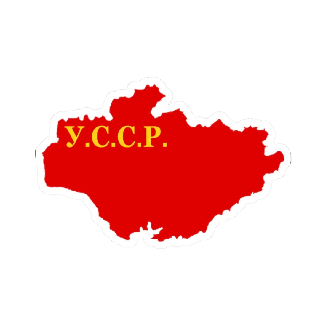 Flag map of the Ukrainian SSR 1922-1927 (Ukraine) STICKER Vinyl Kiss-Cut Decal 2 Inch White - The Sticker Space