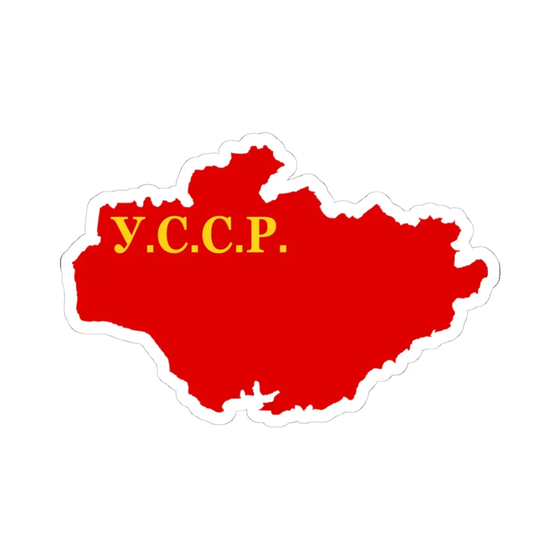 Flag map of the Ukrainian SSR 1922-1927 (Ukraine) STICKER Vinyl Kiss-Cut Decal 4 Inch White - The Sticker Space