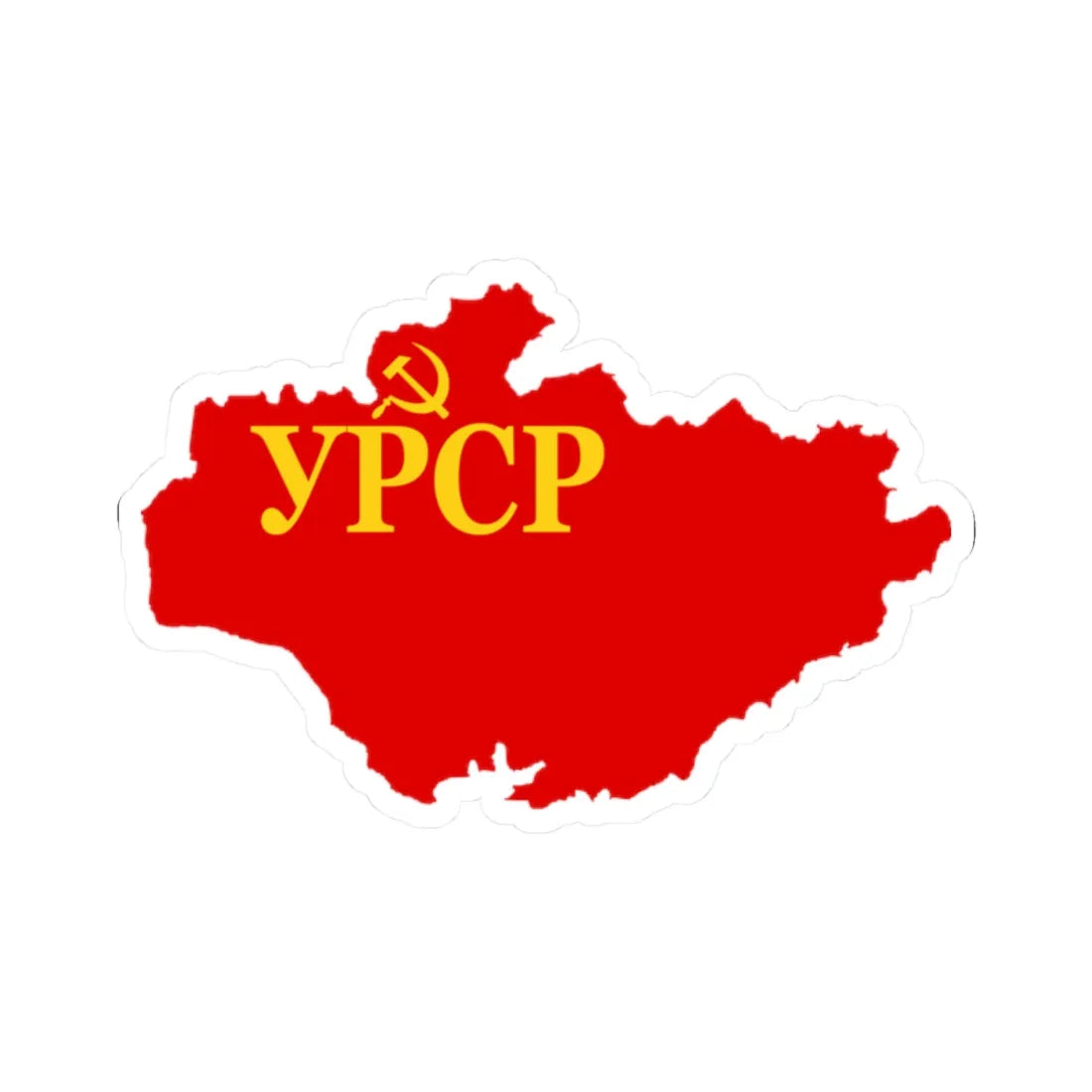 Flag map of the Ukrainian SSR 1937-1939 (Ukraine) STICKER Vinyl Kiss-Cut Decal 2 Inch White - The Sticker Space