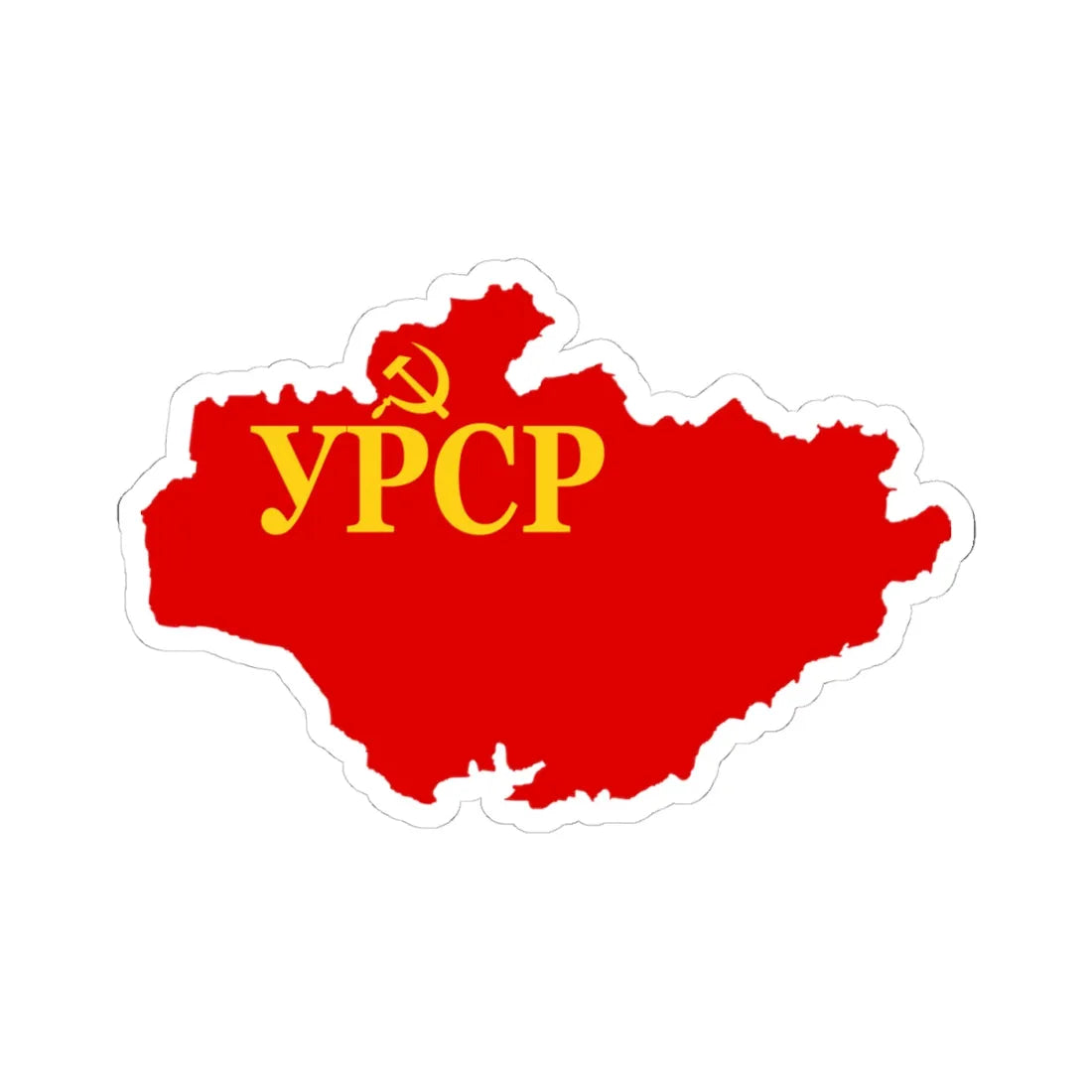 Flag map of the Ukrainian SSR 1937-1939 (Ukraine) STICKER Vinyl Kiss-Cut Decal 4 Inch White - The Sticker Space