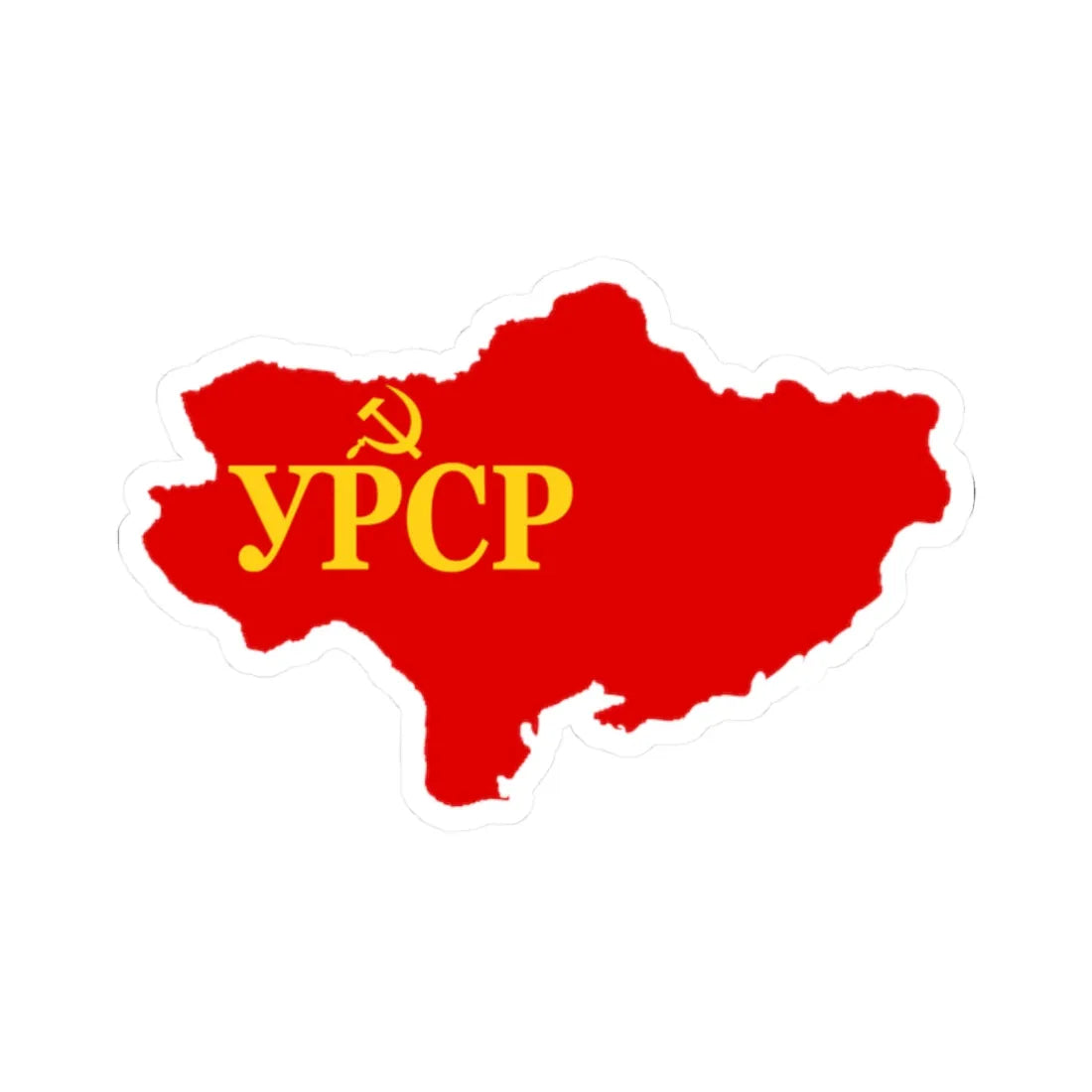 Flag map of the Ukrainian SSR 1939-1941 (Ukraine) STICKER Vinyl Kiss-Cut Decal 2 Inch White - The Sticker Space