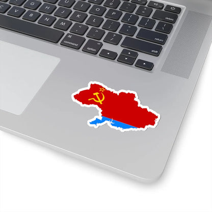 Flag map of the Ukrainian SSR 1949-1954 (Ukraine) STICKER Vinyl Kiss-Cut Decal - The Sticker Space