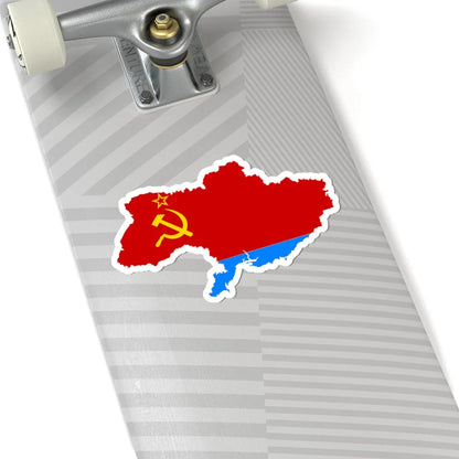 Flag map of the Ukrainian SSR 1949-1954 (Ukraine) STICKER Vinyl Kiss-Cut Decal - The Sticker Space