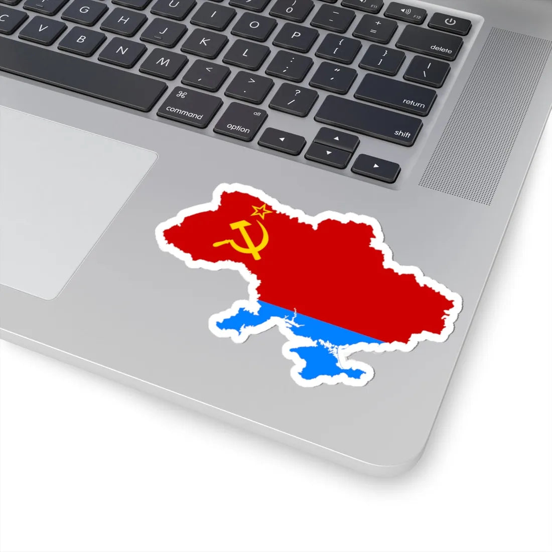 Flag map of the Ukrainian SSR 1954-1991 (Ukraine) STICKER Vinyl Kiss-Cut Decal - The Sticker Space