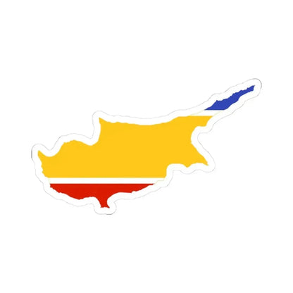 Flag-map of the United Cyprus Republic (Cyprus) STICKER Vinyl Kiss-Cut Decal 3 Inch White - The Sticker Space