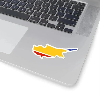 Flag-map of the United Cyprus Republic (Cyprus) STICKER Vinyl Kiss-Cut Decal - The Sticker Space