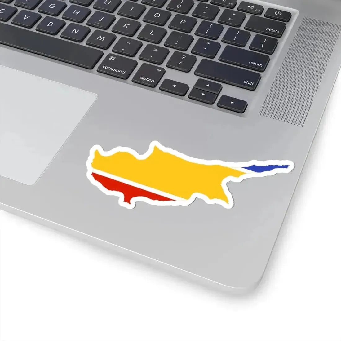 Flag-map of the United Cyprus Republic (Cyprus) STICKER Vinyl Kiss-Cut Decal - The Sticker Space