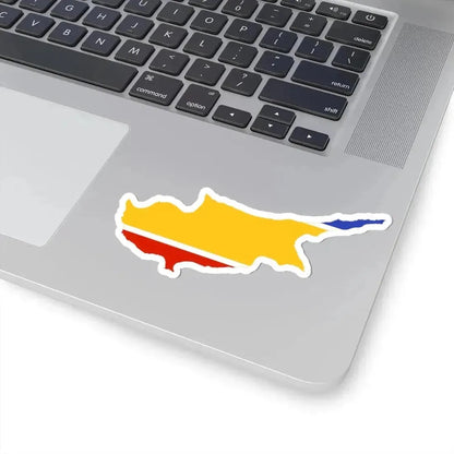 Flag-map of the United Cyprus Republic (Cyprus) STICKER Vinyl Kiss-Cut Decal - The Sticker Space
