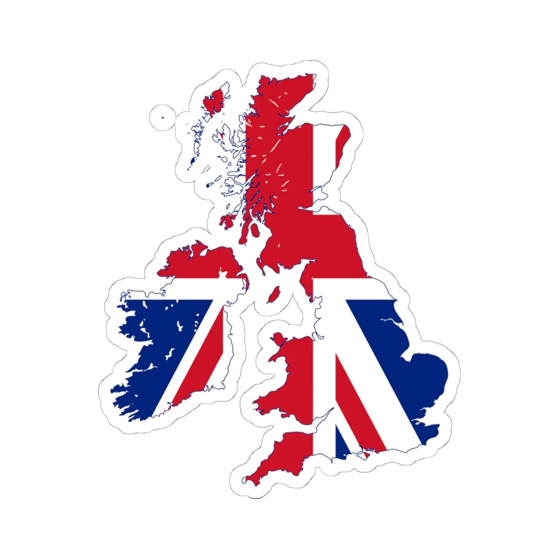 Flag map of the United Kingdom 1801-1922 reduced map (United Kingdom) STICKER Vinyl Kiss-Cut Decal 6 Inch White - The Sticker Space