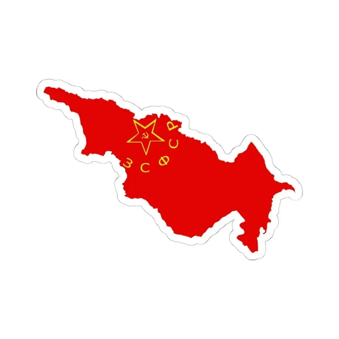 Flag map of Transcaucasian SFSR 1922-1936 (Azerbaijan) STICKER Vinyl Kiss-Cut Decal 6 Inch White - The Sticker Space