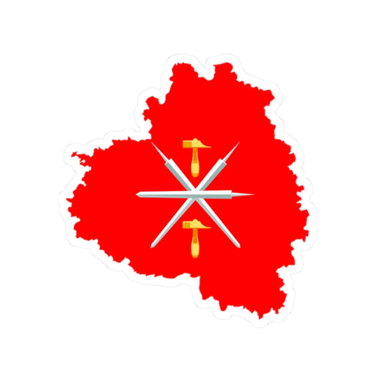 Flag map of Tula Oblast (Russia) STICKER Vinyl Kiss-Cut Decal 2 Inch White - The Sticker Space