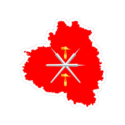 Flag map of Tula Oblast (Russia) STICKER Vinyl Kiss-Cut Decal 4 Inch White - The Sticker Space