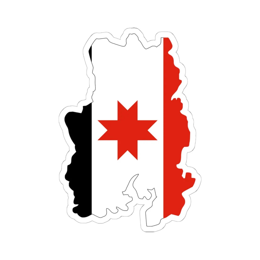 Flag-map of Udmurtia (Russia) STICKER Vinyl Kiss-Cut Decal 6 Inch White - The Sticker Space