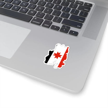 Flag-map of Udmurtia (Russia) STICKER Vinyl Kiss-Cut Decal - The Sticker Space