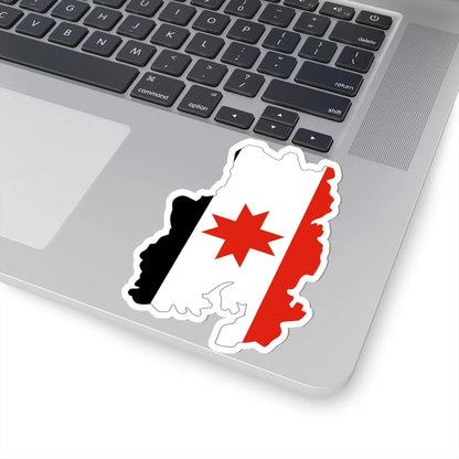 Flag-map of Udmurtia (Russia) STICKER Vinyl Kiss-Cut Decal - The Sticker Space