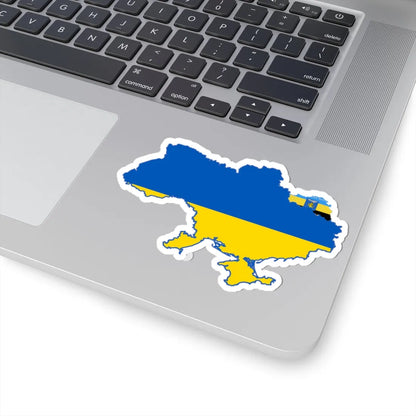 Flag map of Ukraine and the Belgorod Peoples Republic (Ukraine) STICKER Vinyl Kiss-Cut Decal - The Sticker Space
