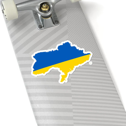 Flag map of Ukraine April 17 2022 (Ukraine) STICKER Vinyl Kiss-Cut Decal - The Sticker Space