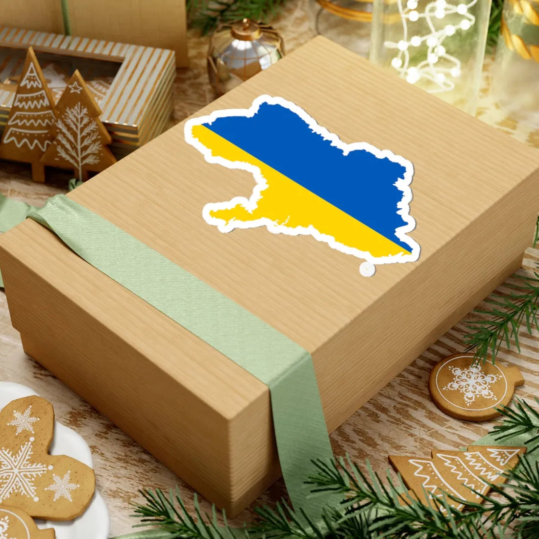 Flag map of Ukraine April 17 2022 (Ukraine) STICKER Vinyl Kiss-Cut Decal - The Sticker Space