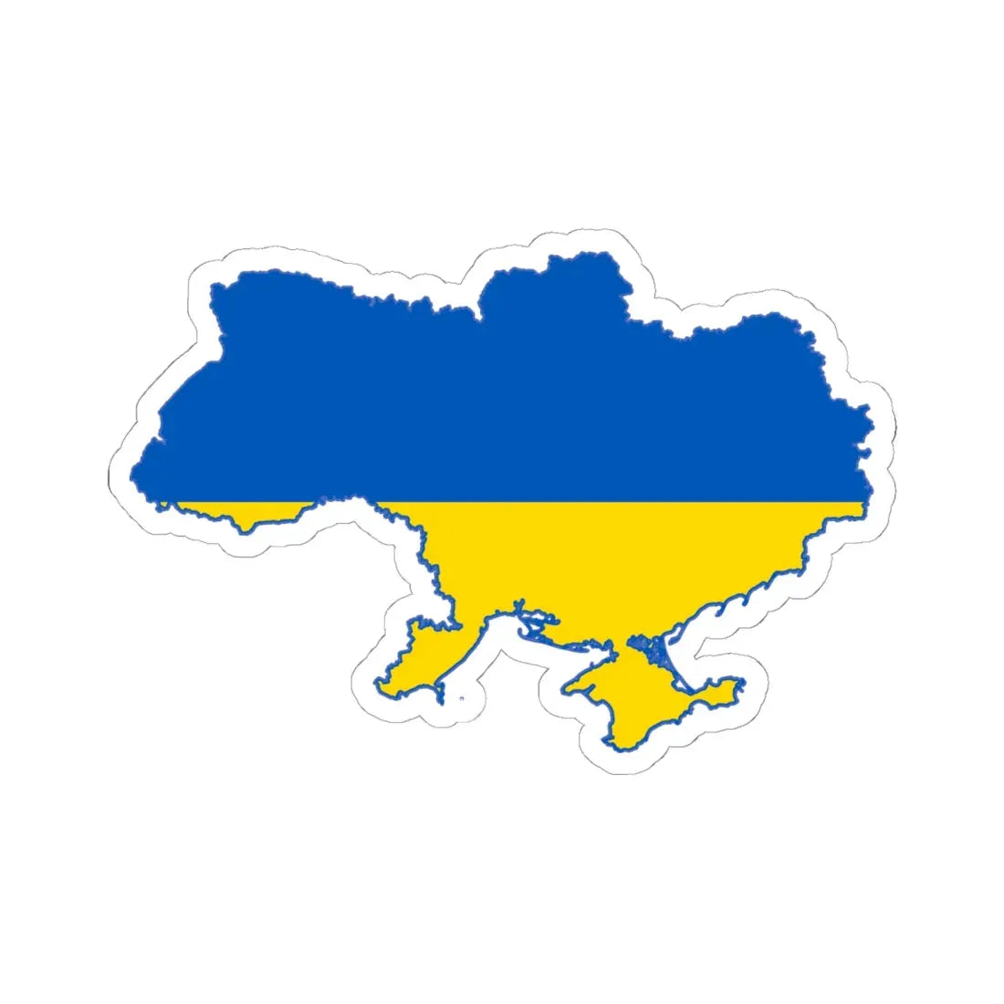 Flag map of Ukraine Belgorod (Ukraine) STICKER Vinyl Kiss-Cut Decal 6 Inch White - The Sticker Space