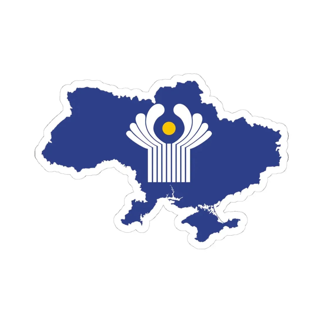 Flag-map of Ukraine CIS de facto (Ukraine) STICKER Vinyl Kiss-Cut Decal 4 Inch White - The Sticker Space