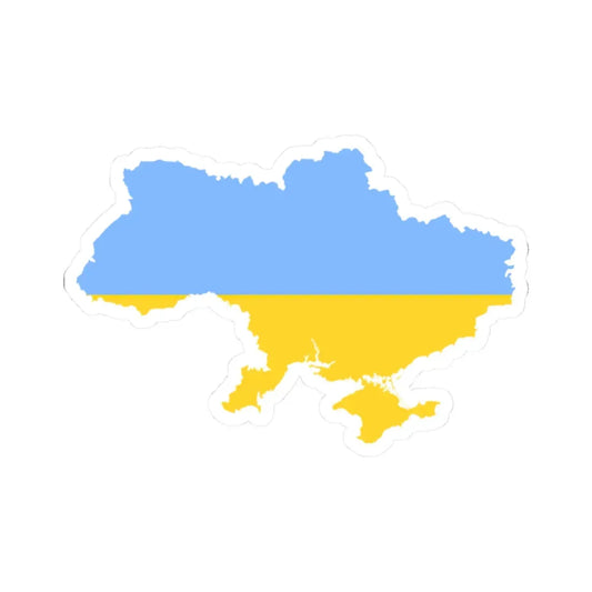 Flag map of Ukraine fair blue (Ukraine) STICKER Vinyl Kiss-Cut Decal 2 Inch White - The Sticker Space
