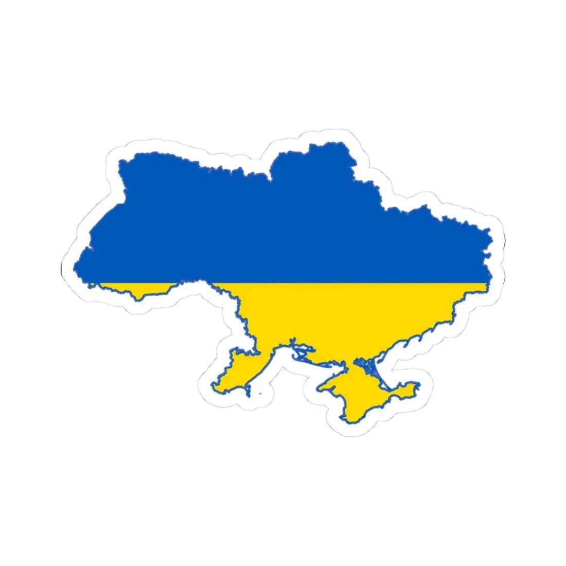 Flag map of Ukraine (Ukraine) STICKER Vinyl Kiss-Cut Decal 3 Inch White - The Sticker Space
